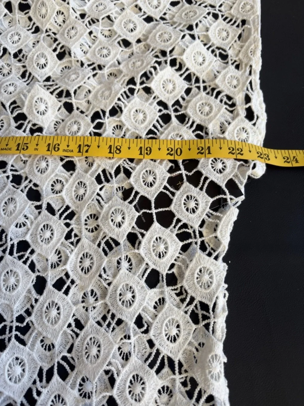 NWT Iris Ivory Crochet Lace Fringe Kimono Cardigan S/M Boho Festival Cover Up